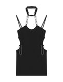 LOURDASPREC-Vacation Outfits Ins Style Chain Embellished Slim Fit   Short Bodycon Prom Dresses