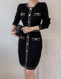 LOURDASPREC-Vacation Outfits Ins Style French Ladies Slim Knit Dress