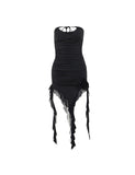 LOURDASPREC-Vacation Outfits Ins Style Spice Girl Style Design Ruffle Strap Tube Dress