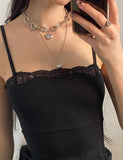 LOURDASPREC-Vacation Outfits Ins Style Strappy Lace Backless Black Tunic Dress
