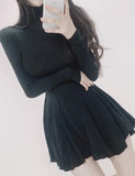 LOURDASPREC-Vacation Outfits Ins Style High Collar Slim Waist Mini Dress