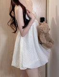 LOURDASPREC-Vacation Outfits Ins Style Lace Tutu Summer White Princess Short Dress For Dating