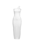 LOURDASPREC-Vacation Outfits Ins Style Slanted Shoulder Backless Slim Body Pack Hip Dress