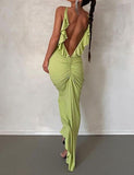 LOURDASPREC-Vacation Outfits Ins Style U-Neck Backless Slim Suspender Long Dress