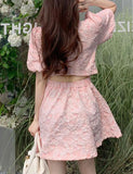 LOURDASPREC-Vacation Outfits Ins Style Jacquard Pearl Button Summer Princess Dress For Date