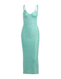 LOURDASPREC-Vacation Outfits Ins Style Vacation Bodycon Floral Slip Maxi Dress For