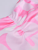 LOURDASPREC-Vacation Outfits Ins Style Personalized Letter Print Slim Suspender Short Pink Dress