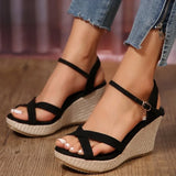 LOURDASPREC- Platform Fish Mouth Wedge Sandals