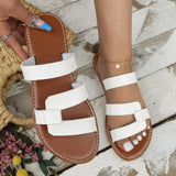 LOURDASPREC- Popular Solid Color Flat Sandals