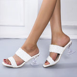 LOURDASPREC- Braided Cord Transparent Heels Summer Mules