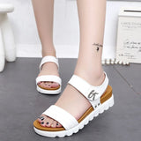 LOURDASPREC- Casual Leather Flat Gladiator Sandals: Comfortable