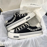 LOURDASPREC- Platform Canvas Height-Increasing Chunky Sneakers