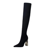 LOURDASPREC- LazySeal Stretch Fabric Over-the-Knee Boots