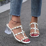 LOURDASPREC- Elegant T-Strap Low Heel Sandals: Open Toe Buckle Pumps