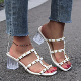 LOURDASPREC- Elegant T-Strap Low Heel Sandals: Open Toe Buckle Pumps