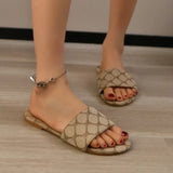 LOURDASPREC- Ankle Strap Open Toe Flat Slippers