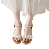 LOURDASPREC- Pearl Chain Platform Sandals