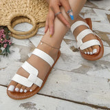 LOURDASPREC- Popular Summer Solid Color Flat Sandals