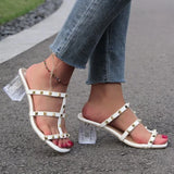 LOURDASPREC- Elegant T-Strap Low Heel Sandals: Open Toe Buckle Pumps