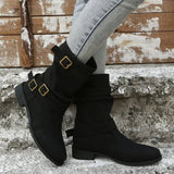 LOURDASPREC- Medium Simple Short Autumn Winter Snow Boots