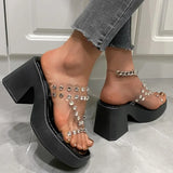 LOURDASPREC- Crystal High Heel Slippers