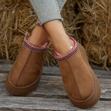 LOURDASPREC- Plush Thick Sole Suede Slippers: Warm Winter Casual Flats