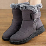 LOURDASPREC- Elegant Low-Heel Fur Mid-Calf Snow Boots