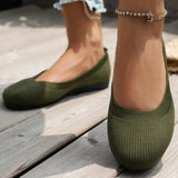 LOURDASPREC- Eco-Friendly Slip-On Knit Round Toe Loafers