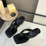 LOURDASPREC- High Quality PU Leather Slides: Soft Narrow Band Summer Sandals