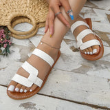 LOURDASPREC- Popular Solid Color Flat Sandals