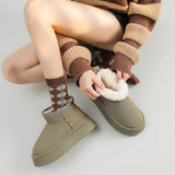 LOURDASPREC- Eco-Friendly Suede Fur Chelsea Ankle Boots