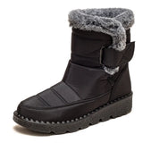 LOURDASPREC- Elegant Low-Heel Fur Mid-Calf Snow Boots