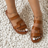 LOURDASPREC- Popular Solid Color Flat Sandals