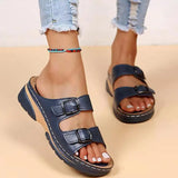 LOURDASPREC- Comfort Double Buckle Wedge Sandals