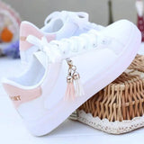 LOURDASPREC- Breathable Mesh Sneakers: Casual White Vulcanized Sports Shoes