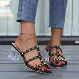 LOURDASPREC- Elegant T-Strap Low Heel Sandals: Open Toe Buckle Pumps