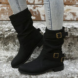 LOURDASPREC- Medium Simple Short Autumn Winter Snow Boots