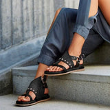 LOURDASPREC- Casual Summer Wedges: Comfy Peep Toe Print Sandals