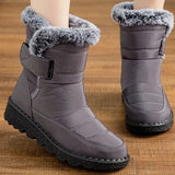 LOURDASPREC- Elegant Low-Heel Fur Mid-Calf Snow Boots