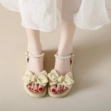 LOURDASPREC- Elegant Pearl Bowknot Summer Sandals