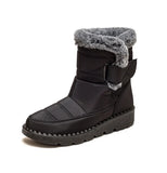 LOURDASPREC- Elegant Low-Heel Fur Mid-Calf Snow Boots