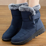 LOURDASPREC- Elegant Low-Heel Fur Mid-Calf Snow Boots