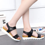 LOURDASPREC- Casual Leather Flat Gladiator Sandals: Comfortable