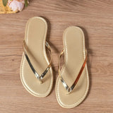 LOURDASPREC- Eco-Friendly Silver Gold Women’s Beach Slippers