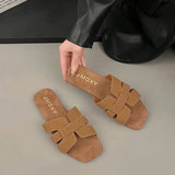 LOURDASPREC- Flat Non-Slip Open Toe Beach Slippers