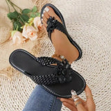 LOURDASPREC- Boho Style Flower Flat Flip Flops Women’s Sandals