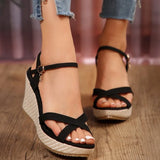 LOURDASPREC- Platform Fish Mouth Wedge Sandals