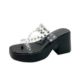 LOURDASPREC- Crystal High Heel Slippers