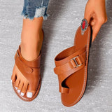 LOURDASPREC- Casual Beach Flip Flop Sandals: Buckle Rome Slides