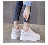 LOURDASPREC-WOMEN'S SHOES CASUAL SHOES VERSATILE SHOES Leather Platform White Sneakers